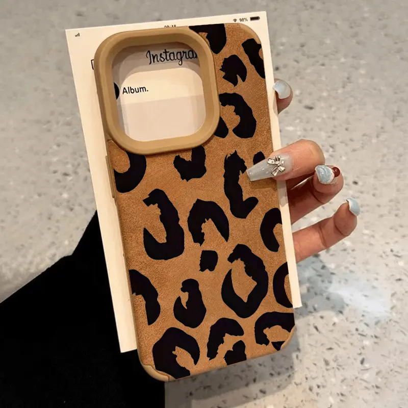 Women's Luxury Matte Lambskin Faux Leather iPhone Case - TPU+Silicone Protection, Anti-Drop, Full Body, Non-Slip, Scratch Resistant, Shockproof, Soft TPU Flexes with Swipes, Black & White Cow Pattern for iPhone 11,12,13,14,15 Plus,16 Pro,16 Pro Max,XS,XR