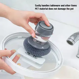 Automatic Liquid Filling Good Handle Soap Dispense Palm Kitchen Brush for Bowl Sink Cleaning Pot Comfortable