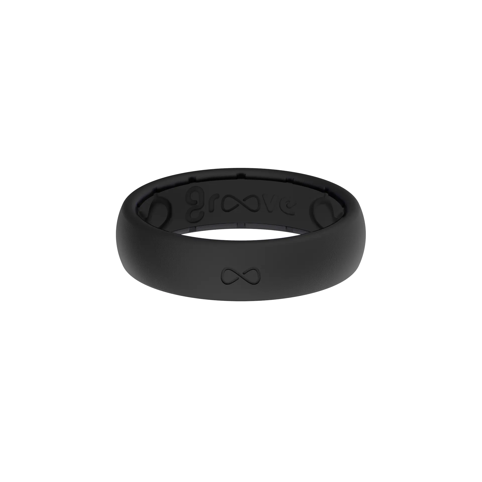 Solid Midnight Black Thin Ring