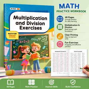 9x9 Multiplication & Division Practice Workbook, Handwritten Elementary School Math Training Book, Improve Children Calculation Skills, Portable Educational School Supplies, Great Christmas Gift & Home Classroom Learning Material
