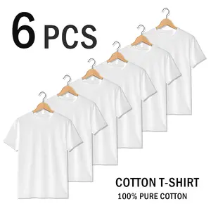 Men's Basic Short Sleeve T-Shirts Pack, 100% Cotton Breathable Round Neck Tees, Summer Clearance Casual Tops Sportswear