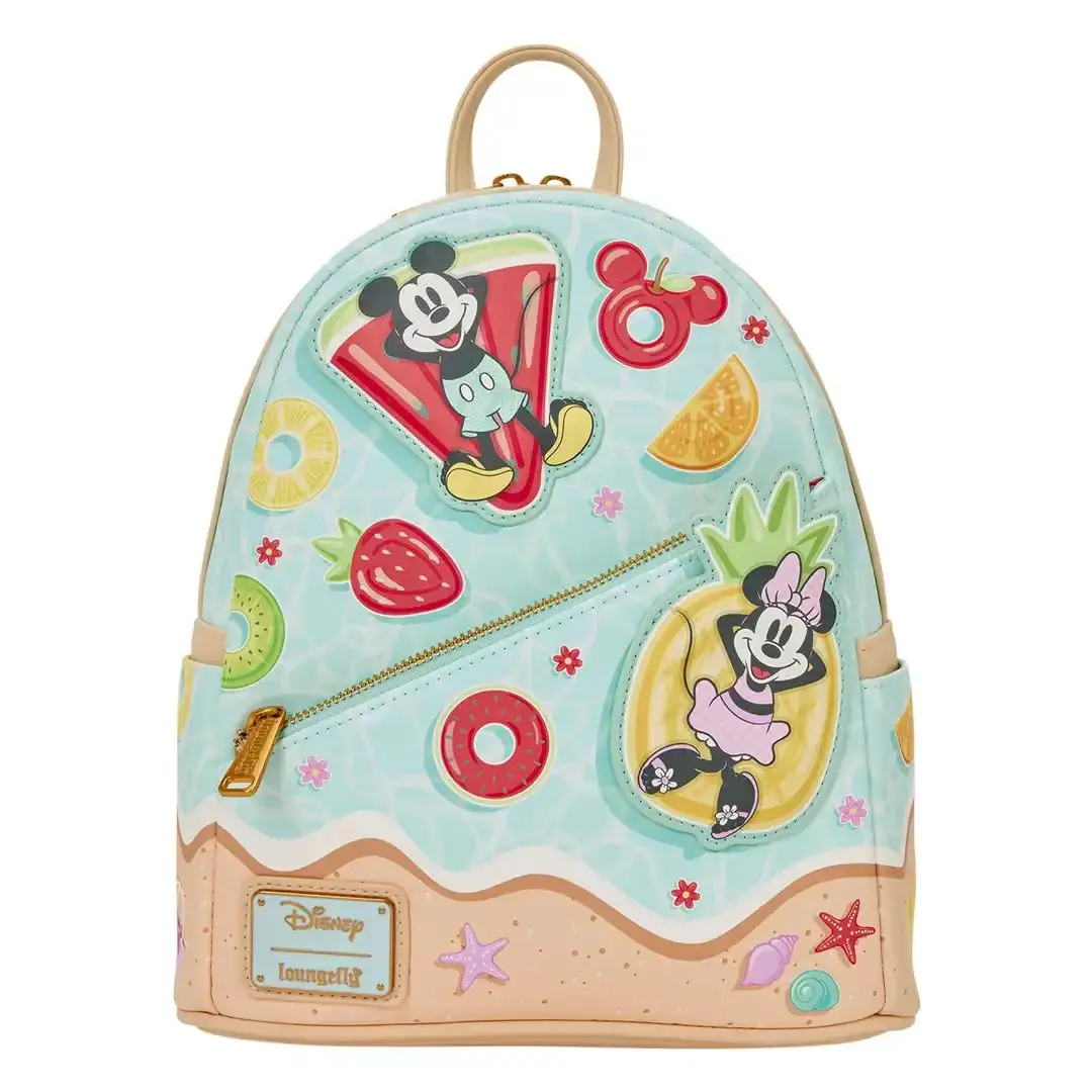 Loungefly Disney Mickey & Minnie Beach Fun Mini Backpack - Character Art, Animal-Faced Character, Artistic Cartoon Design Functional Bag, Character Art Backpacks, Animal-Faced Character Backpacks