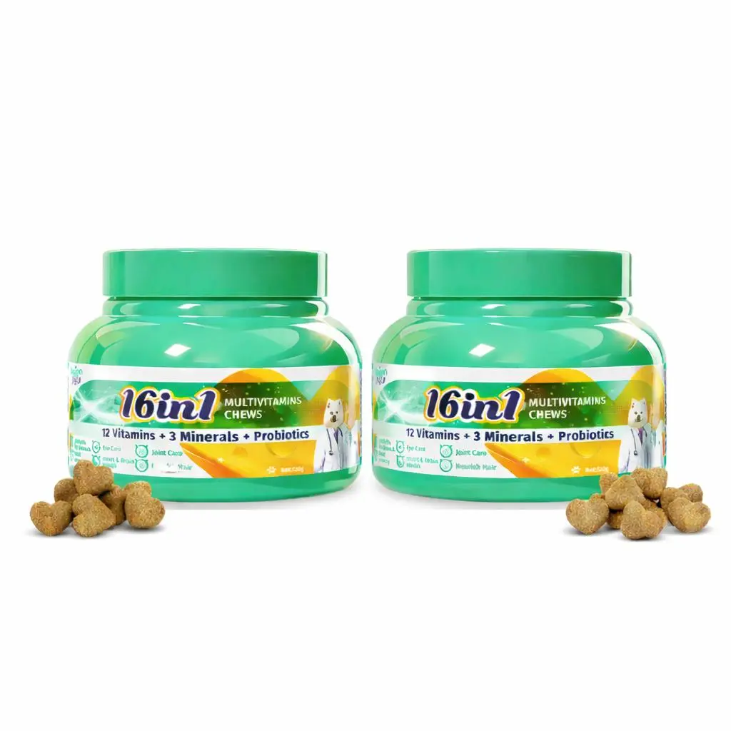 ️ Shedding Rescue! Hegenpet 16-in-1 Heart-Shaped Multivitamin Chews for Dogs & Cats – Visible Hair Growth, Shiny Coat, Joint & Immunity Support (120g)#Summervibes #petlovers