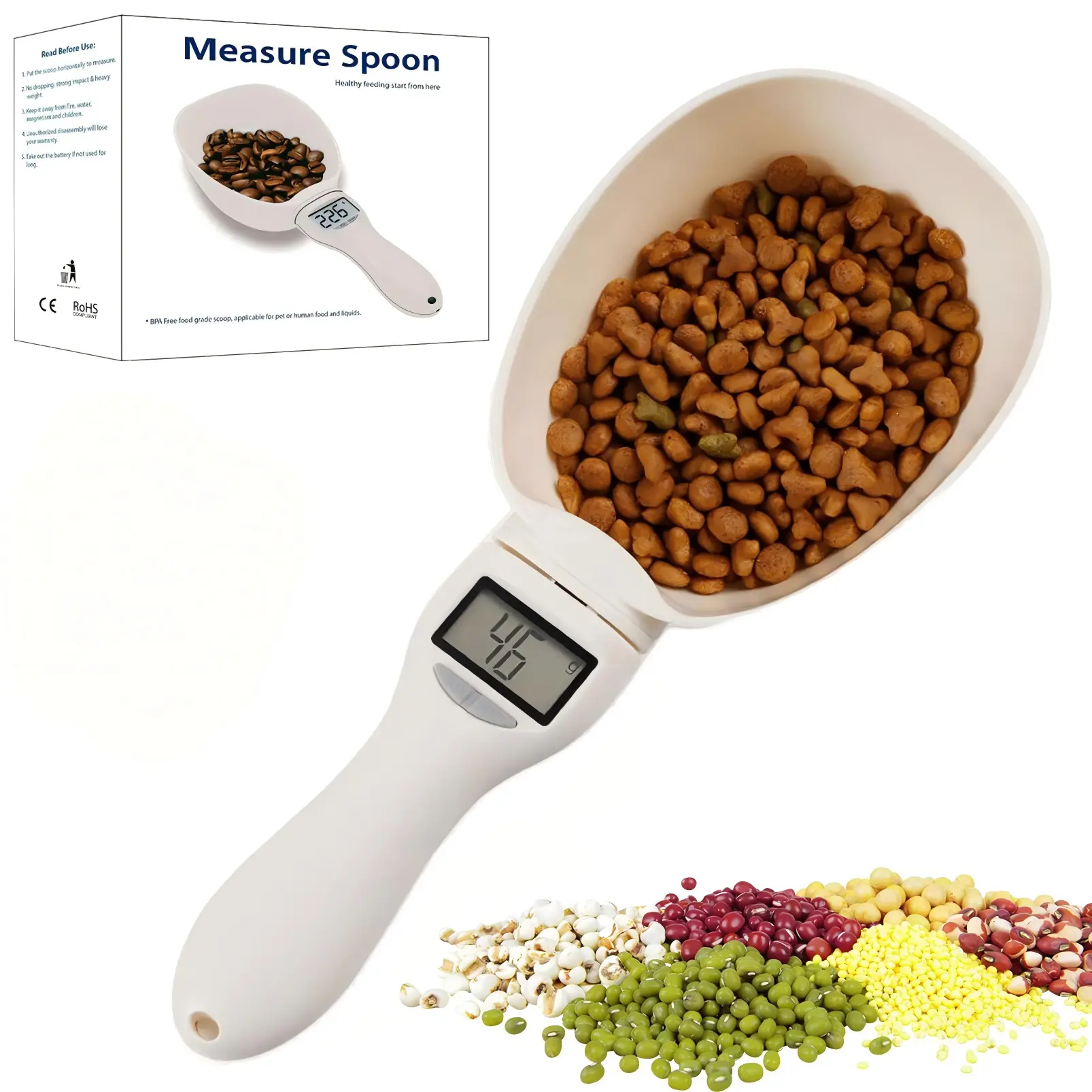 High Precision Digital Measuring Spoon Utensil - 800g/0.1g Electronic Food Scoop Scale with LCD Screen, Unit Conversion for Kitchen, Baking, Utensils