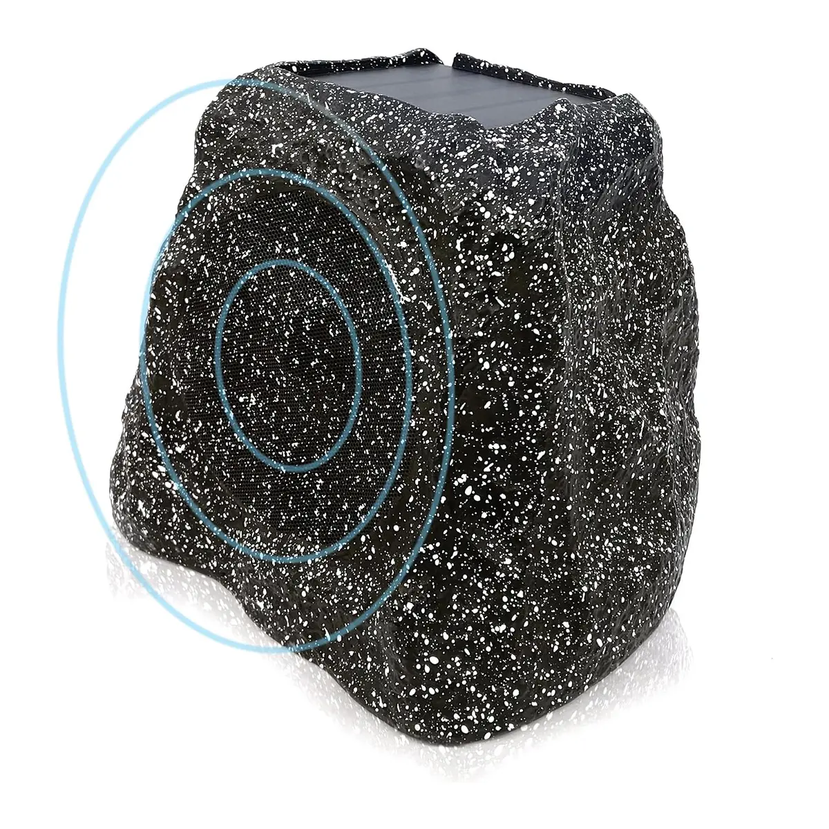 Herdio 8-inch 120/240 Watts Rock Bluetooth Speaker, Outdoor Waterproof, Wireless Solar Model, Supports True Wireless Stereo (TWS) Connectivity with Rechargeable Battery for Garden, Patio, Pool Surroundings and Backyard (Gray), Audio Smartphone subwoofers