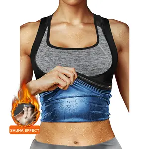 Women Sauna Suit Sweat Vest Waist Trainer Workout Tank Top Shapewear Polymer Body Shaper