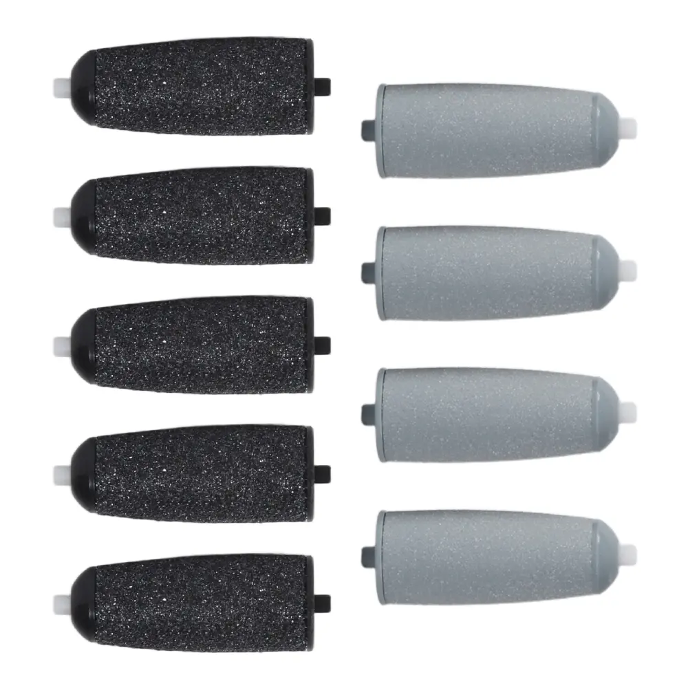 9-Pack Replacement Roller Heads for Electric Foot File – 5 Black Coarse + 4 Gray Fine Grits – Perfect for Removing Calluses, Dead Skin & Achieving Salon-Smooth Feet at Home