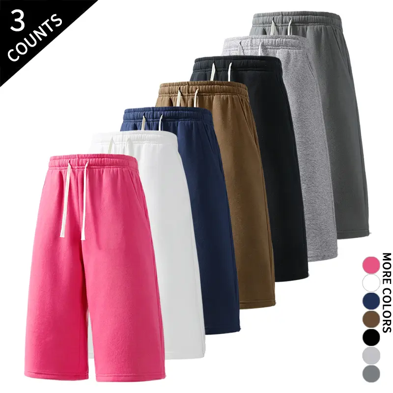 2 Pack Men's Knee Length Sweat Shorts Casual Loose Drawstring Shorts 2 Pack Men's Knee Length Sweat Shorts Casual Loose Drawstring Shorts