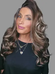 CARKIRA Heat Resistant Synthetic 22" Natural Looking Body Wavy Lace Frontal Wig, 13x4 Lace Size, Medium Cap Eva Wig, Natural Looking Wig Glueless Wig Lace Hairline Wig