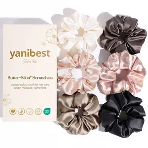 Yanibest Satin Scrunchies - 6 Pcs Stretch Elastic Multicolored Soft No-Damage Hair Ties, Classic Ponytail Holders for Women Girls, SummerWins DealsForYoudays