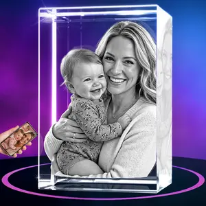 ArtPix 3D Crystal Photo, Personalized Gifts for Women, Wife, Her, Him, Men, Husband, Grandma, Great Customized Gift With Your Own Photo, Custom Glass 3D Laser Etched Picture Wedding