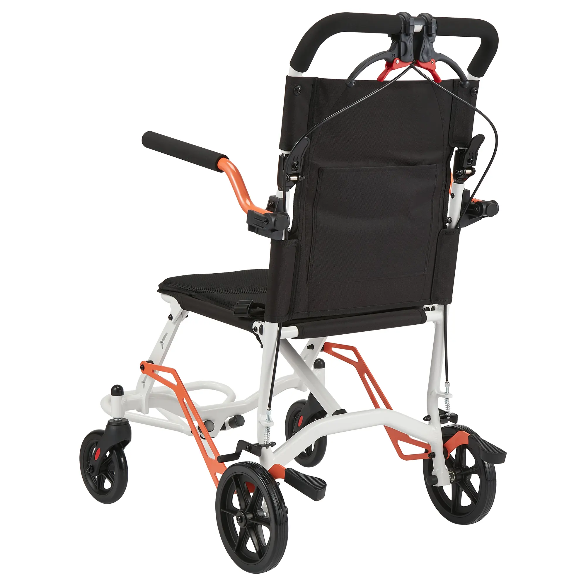 Ultra Lightweight Folding Transport Wheelchair for Adults – 18 lbs Aluminum Frame – Narrow 16.2" Seat – Portable, Compact Design – Removable Armrests & Footrests – Locking Handbrake – Supports 220 lbs