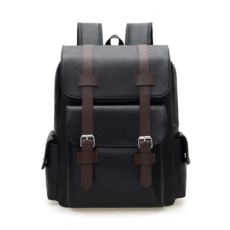 Men's PU Leather Backpack Fashion Business/Lifestyle Bag (Fits 14-Inch Laptop), Spacious Capacity for Wallets/Phones, Adjustable Strap Design, Lightweight for Work/Leisure/Travel, Mens Gifts, Adults