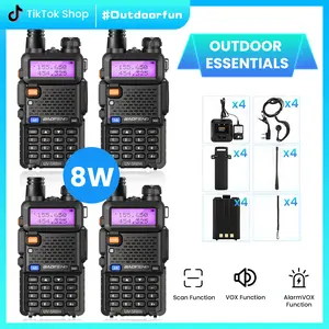 【Christmas Gift】BAOFENG UV-5R 8W Dual Band Two Way Radio Transceiver (1/2/4/8 Pack), USB Charging Long Range Supports CHIRP Portable Handheld Ham Radio, Rechargeable Walkie Talkies for Outdoor Adventures & Emergency Communication Audio