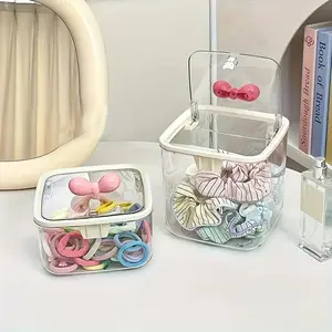 Hair Accessories Storage Organizer, 1oc Dustproof Hair Tie Storage Box, Desktop Storage Box for Scrunchie, Headbands, Claw Clips, Cosmetic Storage Box, Organizing Tool, Desktop Organizer Bins