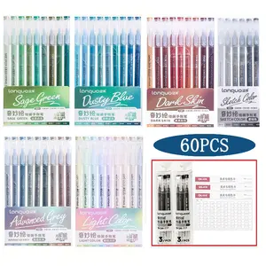 60PCS Gel Pen Painting Set with Colorful Highlighter Marker - Smooth Writing Office Stationery for Notebooks, Daily Sketching, Professional Art Creative Needs
