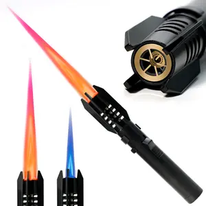 1800°C High Temperature Spray Gun Gas Lighter with Butane Fuel for Welding, Black Kitchen, Jet Light Design