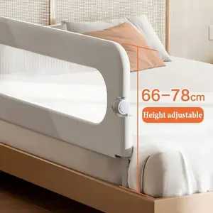 An Invisible Collapsible Baby Rail Bed Guardrail Bedroom Railings for Babies Bed Protective Barrier ti-Fall Security Kid Fence