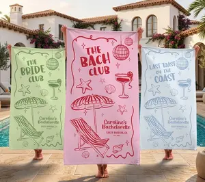 ( Collection )Bachelorette Towels, Bridesmaids Towel, Last Toast Custom Beach Towel, Bachelorette Party Gifts, Bach Club Towel, Girls Trip Towel