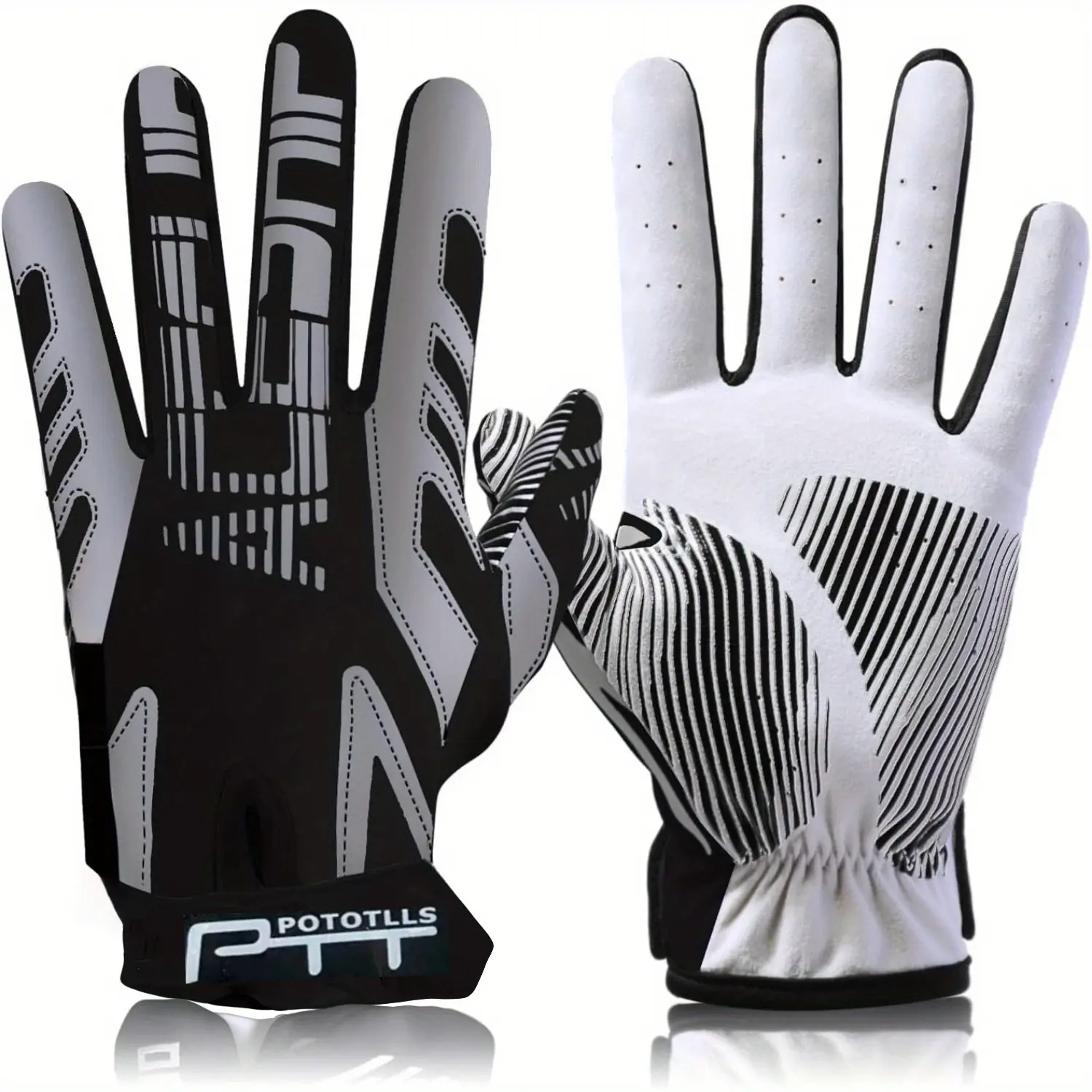 1 Pair Premium Golf Batting Gloves, High Grip Breathable Full Finger Golf Accessory Training Gloves for Adult Players, Golf Gear