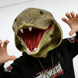 Premium Latex Snake Head Mask, Scary Reptile Monster Mask for Halloween Party, Cosplay, Haunted House，Gift exchange