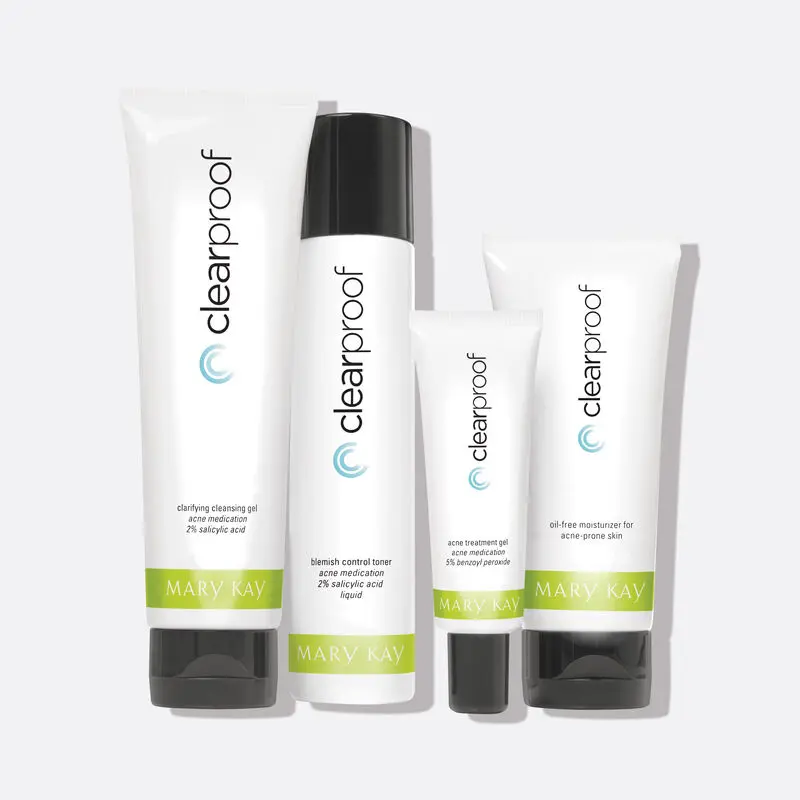 Mary Kay Clearproof Acne System Skincare Set, Blemish-Treating Formula with Salicylic Acid & Benzoyl Peroxide for Acne-Prone Skin, Moisturizer