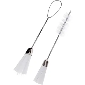 Bundle of 2 Double Ended Sewing Machine Cleaning Brushes White Multi Functional Dust Cleaner Quilting Staple Remover Double Applicator Sewing Tools Accessory