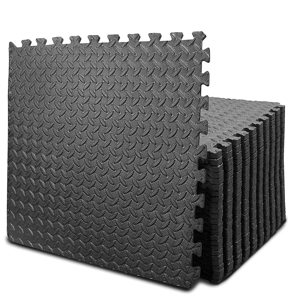 Puzzle Exercise Mat with 24/48 Tiles Interlocking Foam Gym Mats, 24'' X 24'' EVA Foam Floor Tiles, Protective Flooring Mats for Gym Equipment
