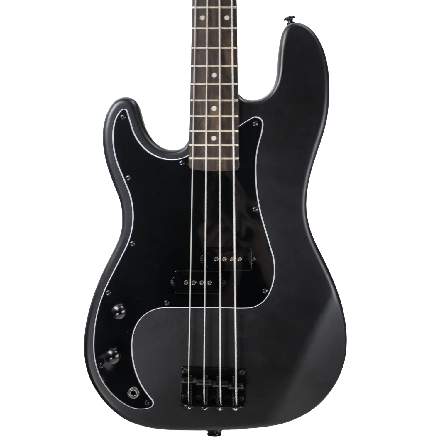 $100 OFF Sawtooth EP Series Left-Handed Alder Electric Bass Guitar, Satin Black w/ Black Pickguard