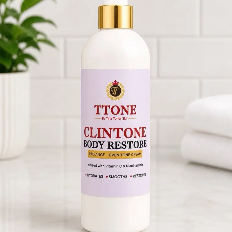 TINA TONER CLINTONE Glow Restore Lotion - Daily Face & Body Moisturizer with Vitamin C, Aloe, Collagen, Hyaluronic Acid, Smooth Texture, Lightweight Feel for Radiance Boost