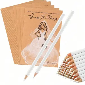 20pcs/set wedding shower game with 10 cards and 10 water-soluble pencils, a bridal shower game prepared for guests, Guest Participation, including wedding shower game cards and water-soluble pens. Fun wedding decorations, party supplies, game creativity