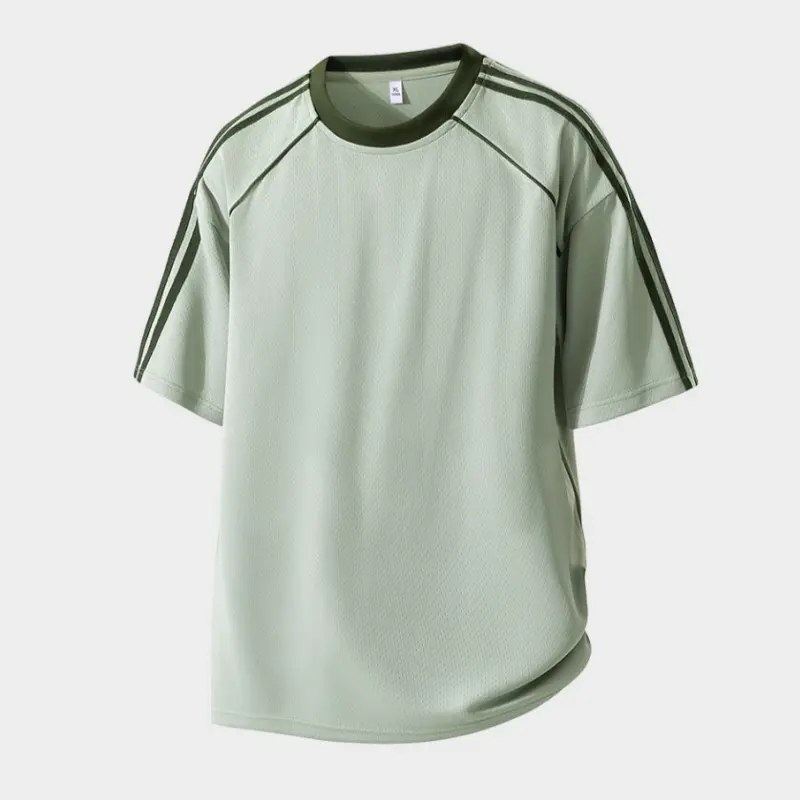 Men’s Raglan Short-Sleeve T-Shirt - Core, Dry Effect, Fresh and Light, Loose Fit Crew Neck, Contrast Neck, Breathable Versatile Casual Top for Summer Outdoor Daily Wear, Core Men's Short-Sleeve T-Shirts, Dry Effect Men's Short-Sleeve T-Shirts