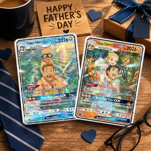 Custom FOIL MTG Style Father's Day Magic Card Personalized with your Photo,Trading Card: Personalized Anniversary, Wedding, Pet Gift