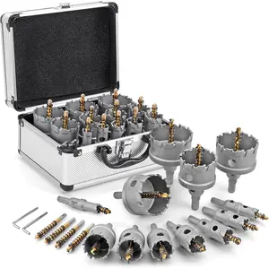 Hole  Kit for Metal - 16 count TCT 5/8"-2-1/4" Inch Carbide Hole  Set, for High Precision  of Stainless Steel, Iron, Copper, Brass