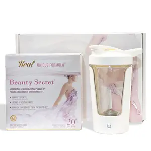 Beauty Secret Powder Gift Set | 30 Sachets | USB Shaker Bottle | Non-GMO Soy protein | Tamarind, Astaxanthin, Q10, Kale, Herbal Essence | Complete Nutrition supports Energy, balances metabolism