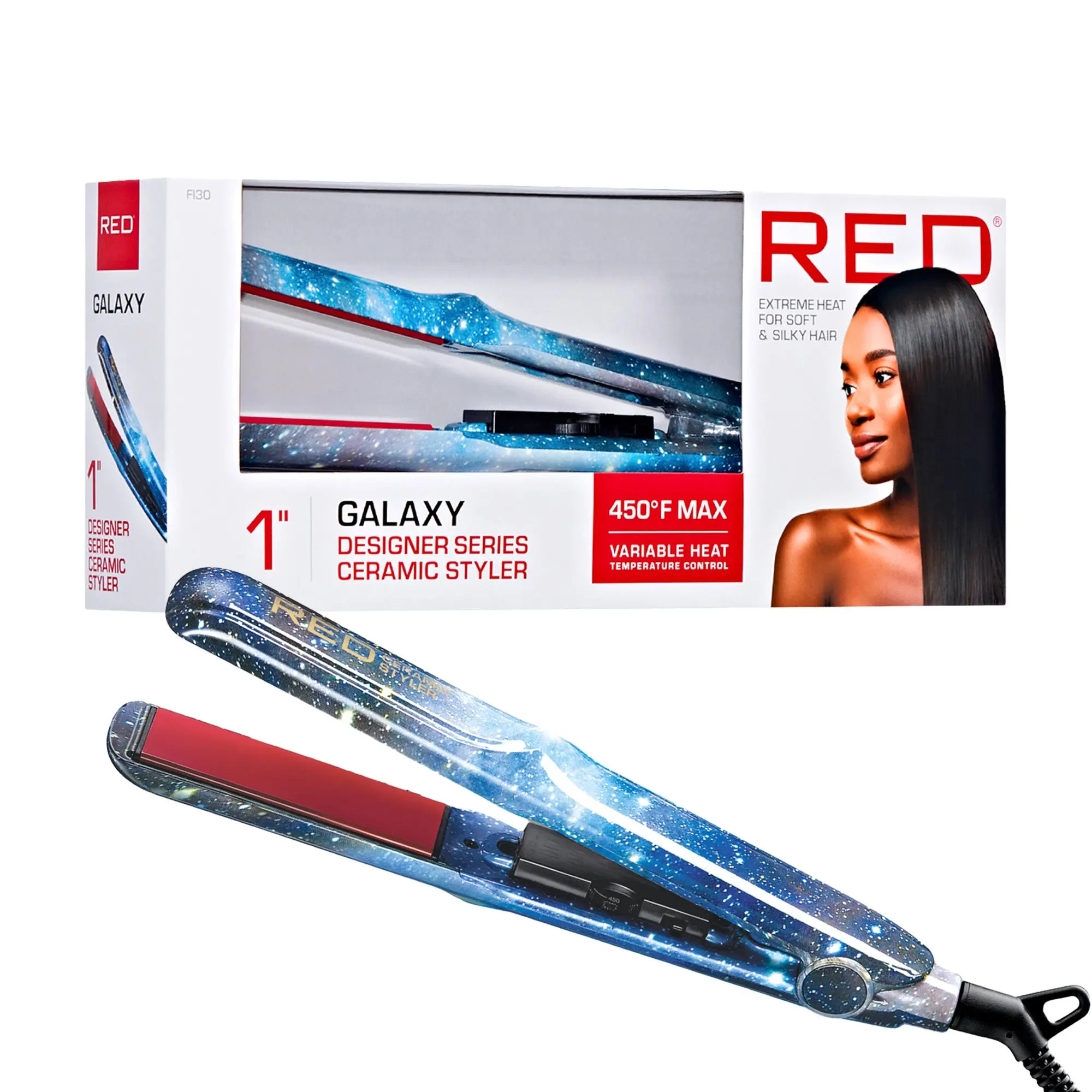 RED by KISS Designer Series 1-Inch Ceramic Flat Iron Styler RED by KISS Designer Series 1-Inch Ceramic Flat Iron Styler
