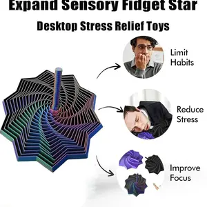 1pc 3D Printed Hexagonal Spiral Stress Relief Fidgeting Toy, Home Decor, Halloween & Christmas Gift, Party Favor, Unique Desk Accessory, Stress Relieving Accessory