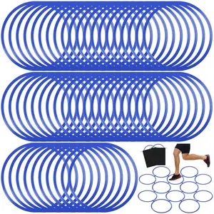 50 Pcs Agility Rings with Storage Bags 15 Inch Agility Training Rings Hoop Exercise Ring Plastic Speed Rings Jumping Hoops for Sports Soccer Football Gymnastics Practice Games