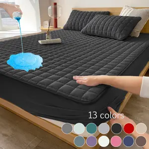 2/3 Piece Waterproof Quilted Mattress Protector Set, Waterproof Mattress Pad, with Deep Pocket, Soft, Noiseless, Breathable, Stain-Resistant, Machine Washable Bed Cover for Bedroom, Guest Room, Dorm, Kids, Pets, Elderly, Hotels – Includes Pillowcases