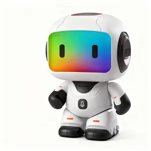 Smart Wireless Remote Control Robot Set, 2.4GHz, Three Volume Modes, Touch Head Buttons, Light Switch, Microphone Recording, need 2*AA batteries for radio(not included),Boy Girl Gift, birthday gift,educational toy