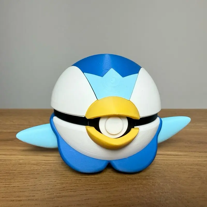 Piplup Ball - Made to Order, High-Quality PLA, 3D Printed Pokeball Figure Collectible Figurine