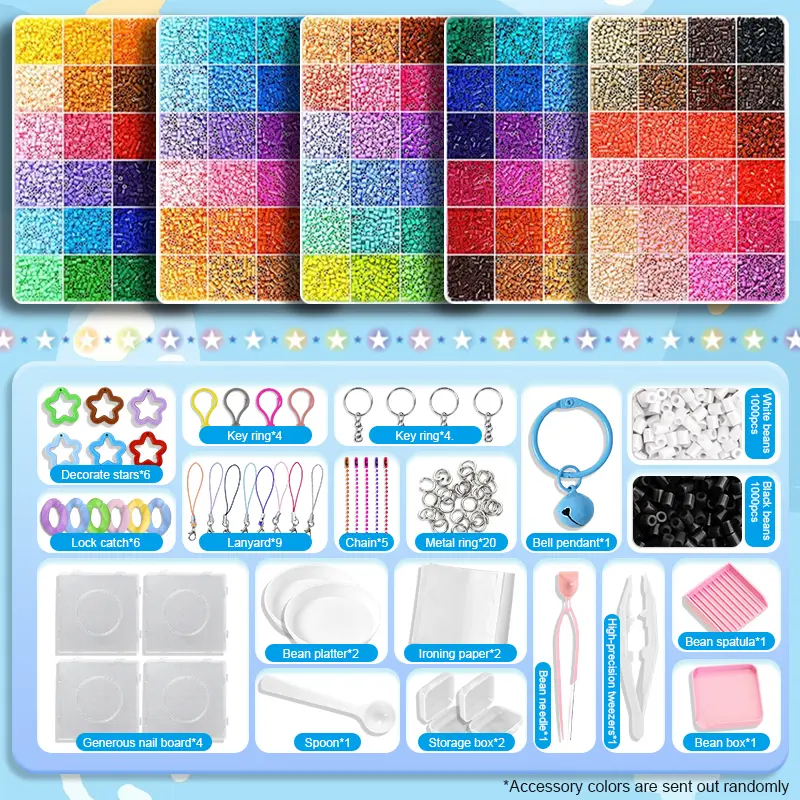 24/48/72/96/120-Color Plastic Fuse Beads Set, 2.6mm Pixel Beads for DIY Crafts, with Nail Board, Ironing Paper, Tweezers & Beading Accessories, Graduation Gift, Mother’s Day DIY Gift, Teacher Gift for Personalized Crafts