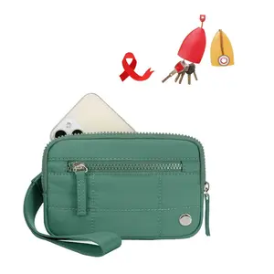 Wristlet Wallet 2nd Gen Women's Waterproof Nylon Key chain Wallet wallet bag Wristlet Wallets for Women Nylon Quilted Wallet with 3 Zipper Purse for Travel Credit Card Holder Phone Organizer large The Iris' Wallet