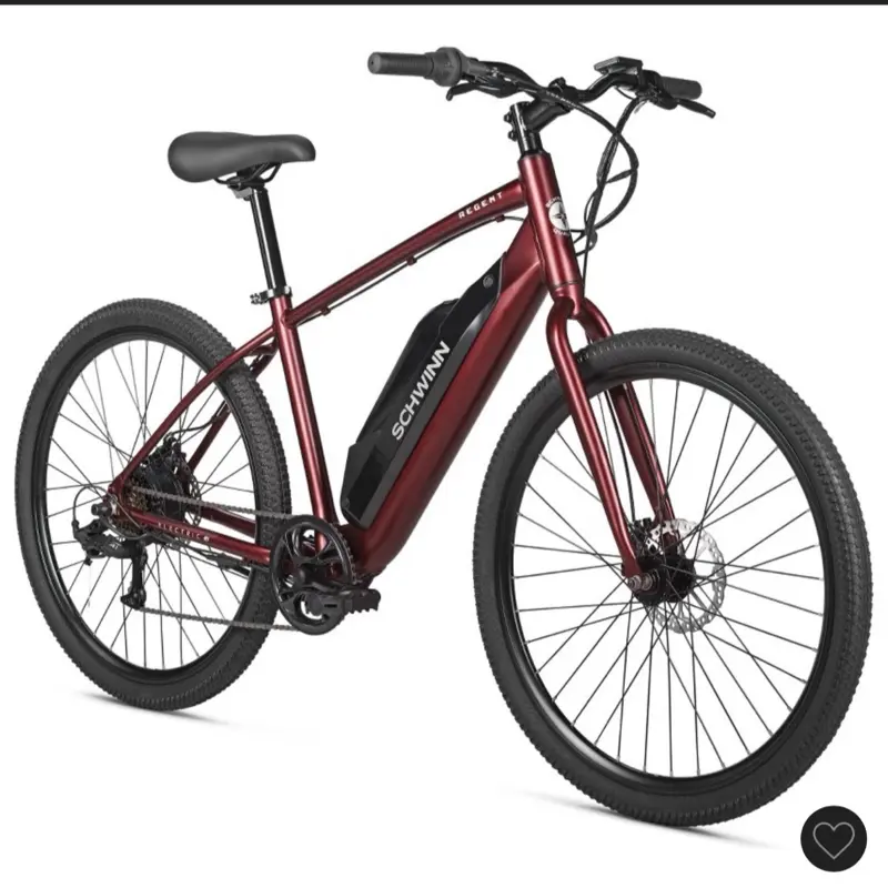 Schwinn Regent 27.5" Adult Hybrid Bike - Dark Red, 27.5" Wheel, 10-Speed, Comfortable Ride, Ideal for Daily Commute