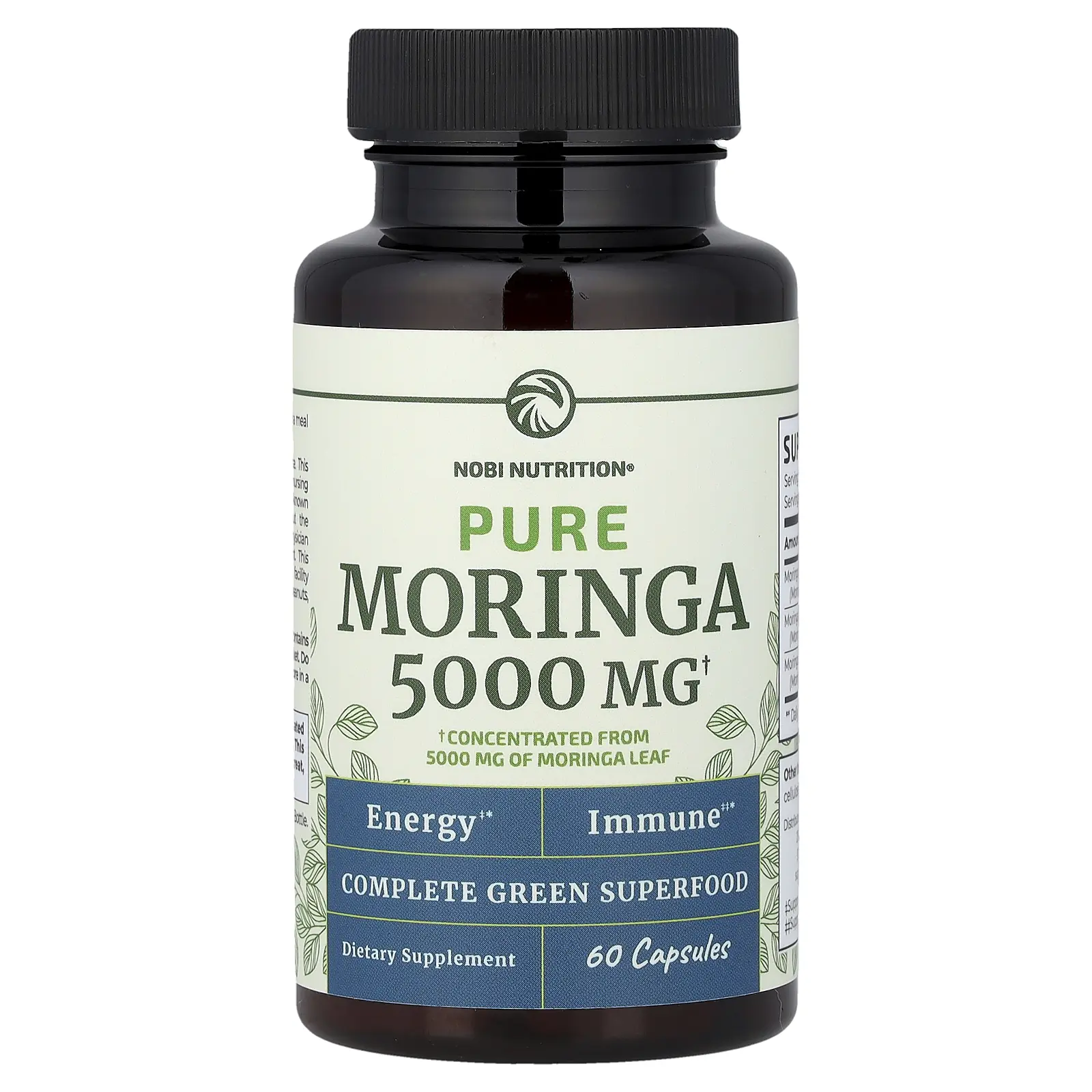 Nobi Nutrition Pure Moringa, 5,000 mg, 60 Capsules