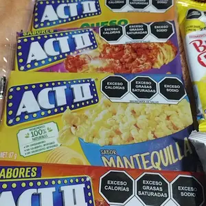 Order with 8 bags. 9 different flavors to choose from. Act II Savory Popcorn bags. Variety of Flavors Including Infierno, Habanero, Chile Limón, Extra Mantequilla, Mantequilla, Natural, Queso Jalapeño, Queso Extremo or X-Quitez.