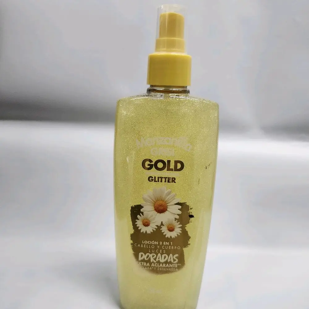 Grisi Manzanilla Hair Lotion Gold Glitter Chamomile Detangling Spray with Natural Chamomile Extract for Golden Highlights 250ml