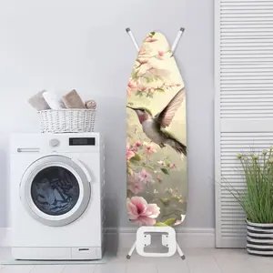 Hummingbird Flower Print Polyester Brushed Fabric Ironing Board Cover Iron Board Dust Covers Suitable for Most Standard Ironing Boards Iron Board Protector Decorative Cover with Elastic Edge Band Easy To Install Heat Reflective