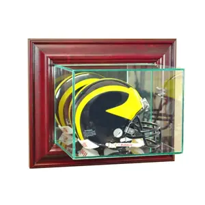 Perfect Cases  Wall Mounted Mini Helmet Display Case- Cherry