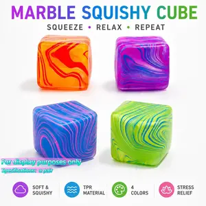 2 pcs Fidget Toys Squishy Stress Cube, Soft Sensory Fidget, Stress Balls for Adults Kids Anxiety Relief, Stress Relief Fidgeting, Ice Cube Squishy Sensory Toys for Kids with Autism, Fidgets for Classroom Prizes Party Favors Toys, Sensory Play
